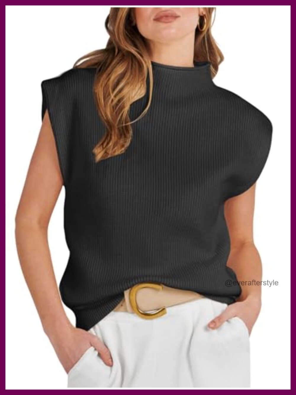 Mock Neck Sweater Vest Sleeveless Knit Workwear Layer